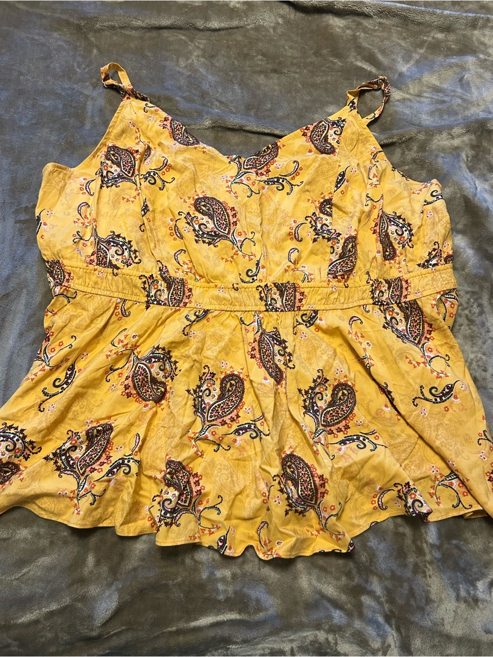 torrid Yellow Paisley Spaghetti Strap Camisole